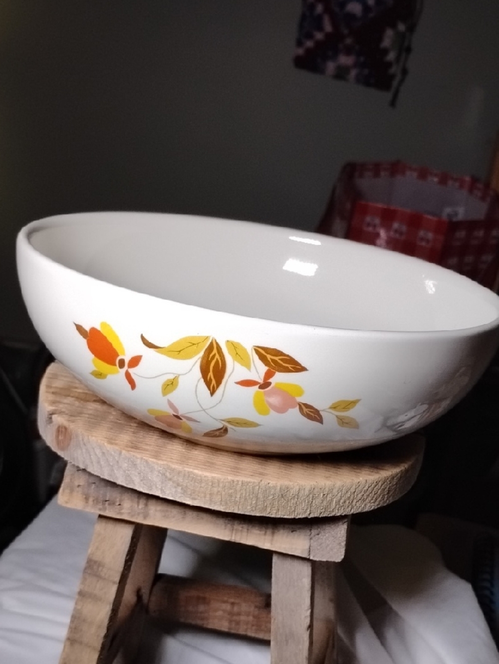 Vintage Hall's Superior Autumn Leaf Serving Bowl 9" X 3" Restaurant Ware